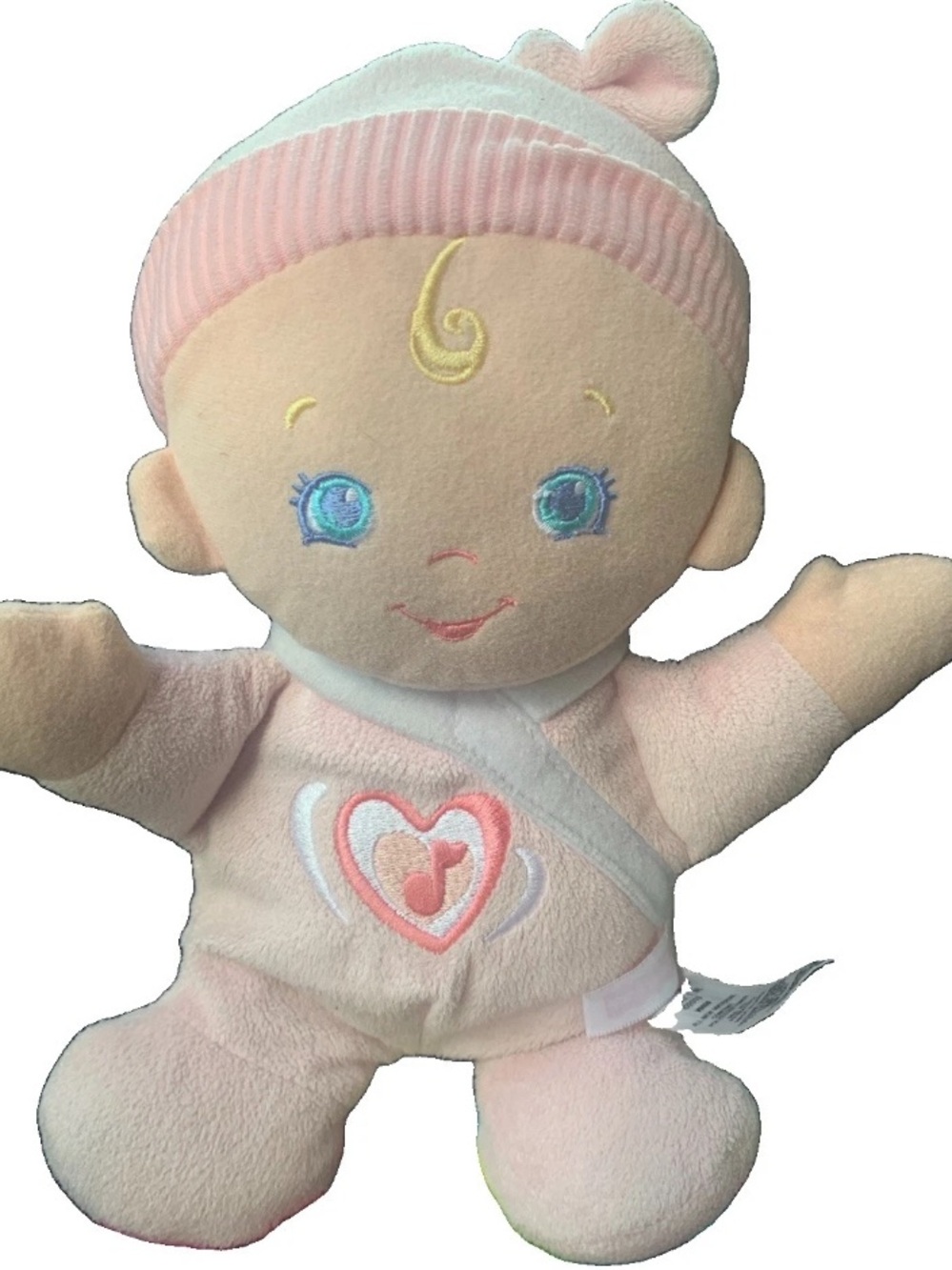 Fisher Price Soft Plush Stuffed Pink Baby Doll Hug N Giggle 10 inch No Sound Box